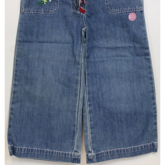NEW 2006/05 Gymboree Prep Club Denim Jeans 10 Spring Tulip Flower Wide Leg Capri - Picture 3 of 6